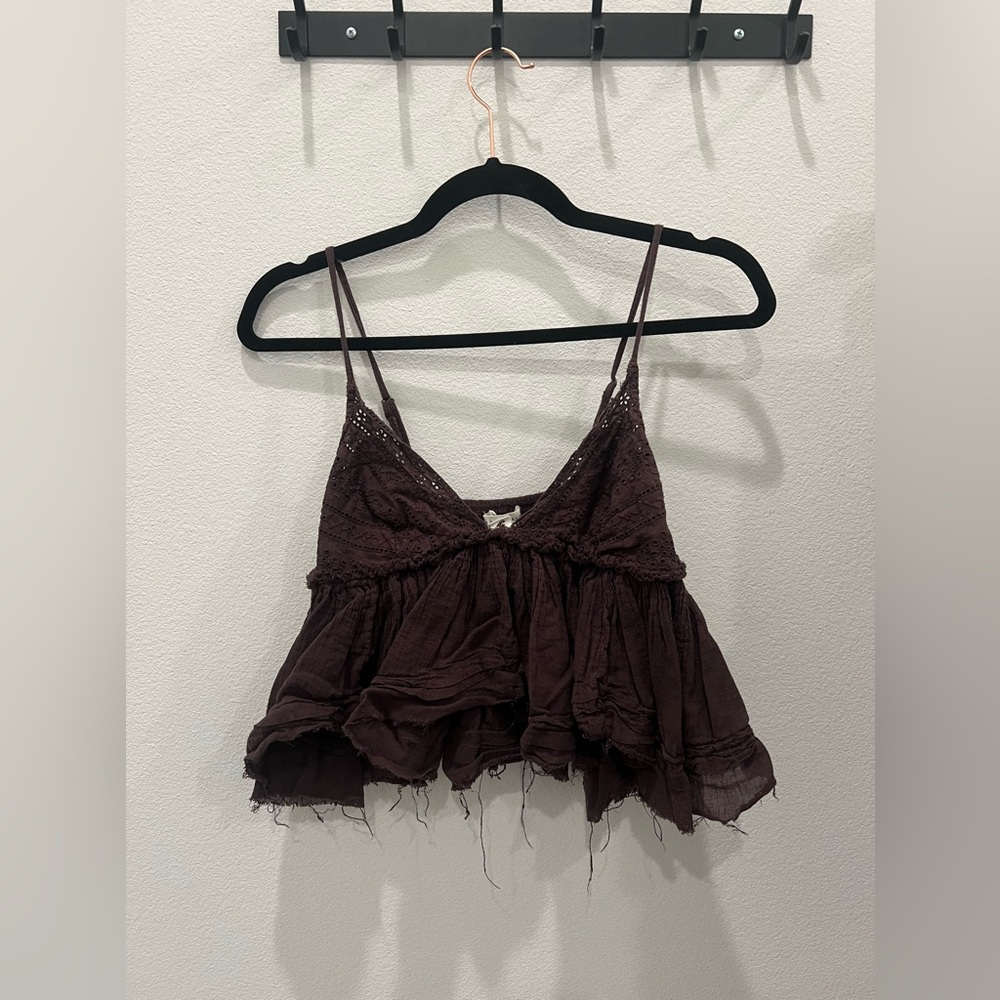 Aeropostale Sweetheart Strapless Boho Tank in Dark Brown